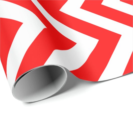 Rood en Wit Medium Size Verticale Chevron Stripes Cadeaupapier (Rol Hoek)