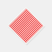 Rood en Wit Medium Size Verticale Stripes Papier Servet (Hoek)