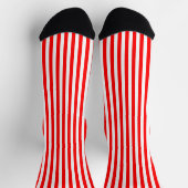 Rood en Wit Medium Size Verticale Stripes Sokken (Top)