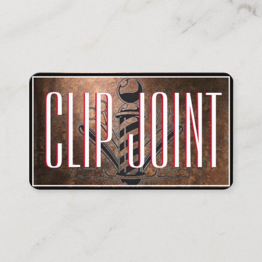 Rood en wit met BarberPole, recht Visitekaartje (Voorkant)