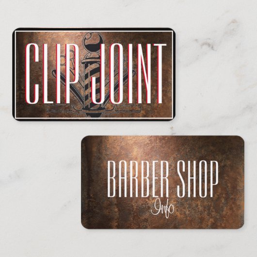 Rood en wit met BarberPole, recht Visitekaartje (Voorkant / Achterkant)