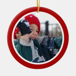 Rood en wit - met één zijde keramisch ornament