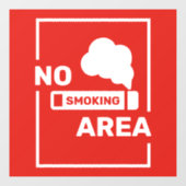Rood en Wit Minimalistisch Niet Roken Zone Raamsticker (Vel)