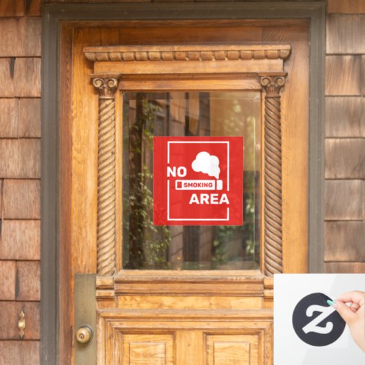 Rood en Wit Minimalistisch Niet Roken Zone Raamsticker (Huis Deur)
