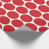 Rood en Wit Mod Grote Polka Dots Cadeaupapier (Hoek)