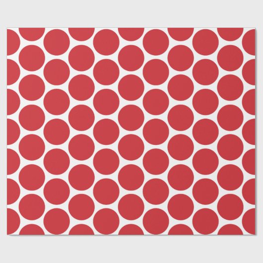 Rood en Wit Mod Grote Polka Dots Cadeaupapier (Vlak)