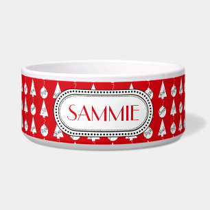 Rood en Wit Modern Christmas Pop Art Voerbakje