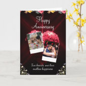 Rood en wit Modern Happy Jubileum Groet Kaart (Gele Bloem)