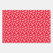 Rood en wit Modern Holly Sprig Inpakpapier Vel (Voorkant 3)