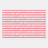 Rood en wit Modern Holly Sprig Inpakpapier Vel (Voorkant 2)