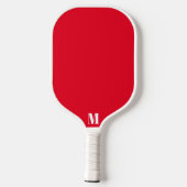 Rood en Wit Modern Monogram Pickleball Paddle (Achterkant)