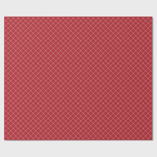 Rood en Wit Modern Plaid Kerstmis Cadeaupapier (Vlak)