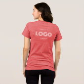Rood en Wit Modern Rechthoekig Logo Tri-Blend Shirt (Achterkant volledig)