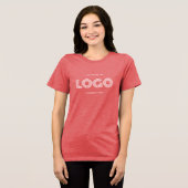 Rood en Wit Modern Rechthoekig Logo Tri-Blend Shirt (Voorkant volledig)