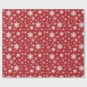 Rood en wit modern sneeuwvlok inpakpapier (Vlak)