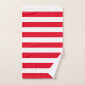Rood en Wit Modern Strepen Gestreept Bad Handdoek (Handdoek)