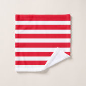 Rood en Wit Modern Strepen Gestreept Bad Handdoek (Wasdoekje)