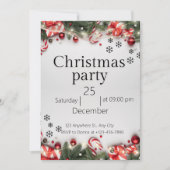 Rood en wit moderne kerst uitnodiging (Voorkant)