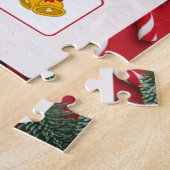 Rood en Wit Moderne Kerstmis Bingo puzzel Legpuzzel (Zijkant)