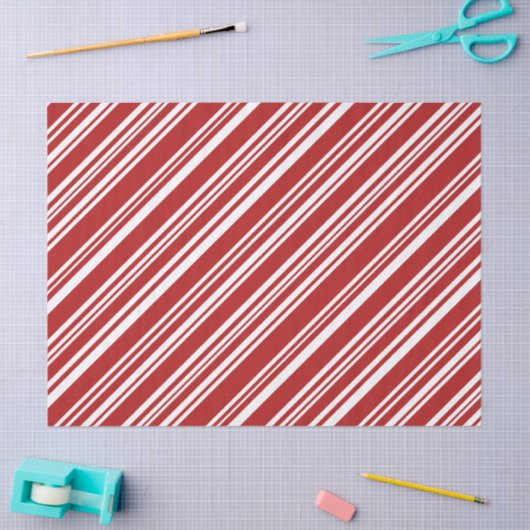 Rood en wit moderne pepermunt streep tissuepapier (Craft)
