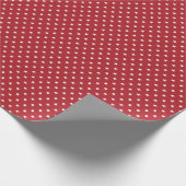 Rood en Wit Moderne Sterren Wit Kerstmis Cadeaupapier (Hoek)