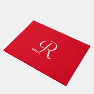 Rood en Wit Monogrammed Deurmat