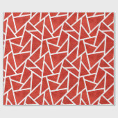 Rood en wit mozaïekpatroon cadeaupapier (Vlak)