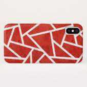 Rood en wit mozaïekpatroon Case-Mate iPhone case (Achterkant (horizontaal))