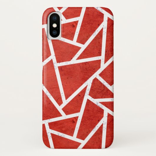 Rood en wit mozaïekpatroon Case-Mate iPhone case (Achterkant)