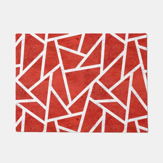 Rood en wit mozaïekpatroon deurmat (Voorkant)