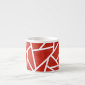 Rood en wit mozaïekpatroon espresso kop (Voorkant)