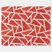 Rood en wit mozaïekpatroon fleece deken (Voorkant (Horizontaal))