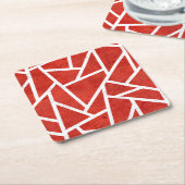 Rood en wit mozaïekpatroon kartonnen onderzetters (Schuin)