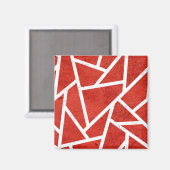 Rood en wit mozaïekpatroon magneet (Voorkant / Achterkant)
