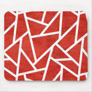 Rood en wit mozaïekpatroon muismat