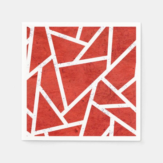 Rood en wit mozaïekpatroon servet (Voorkant)
