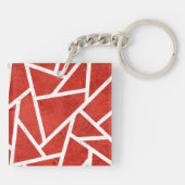 Rood en wit mozaïekpatroon sleutelhanger (Achterkant)