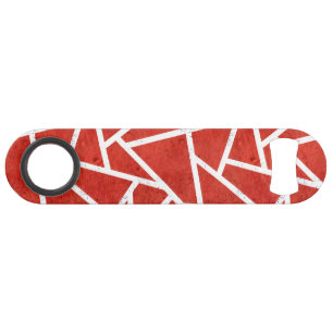 Rood en wit mozaïekpatroon speed flessenopener