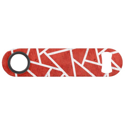 Rood en wit mozaïekpatroon speed flessenopener (Voorkant (Horizontaal))