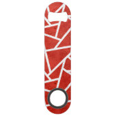 Rood en wit mozaïekpatroon speed flessenopener (Achterkant)