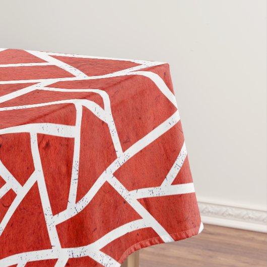 Rood en wit mozaïekpatroon tafelkleed (Voorbeeld)