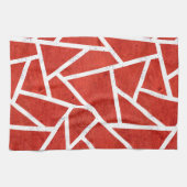 Rood en wit mozaïekpatroon theedoek (Horizontaal)