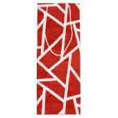 Rood en wit mozaïekpatroon wijn cadeautas (Achterkant)
