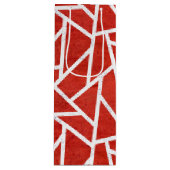 Rood en wit mozaïekpatroon wijn cadeautas (Voorkant)