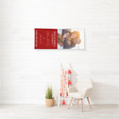 Rood en wit net getrouwd bruidspaar Foto Spandoek (Insitu)