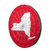 Rood en wit New York Dartbord (Voorkant Rechts)