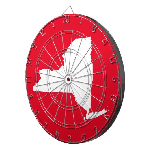 Rood en wit New York Dartbord (Voorkant Rechts)