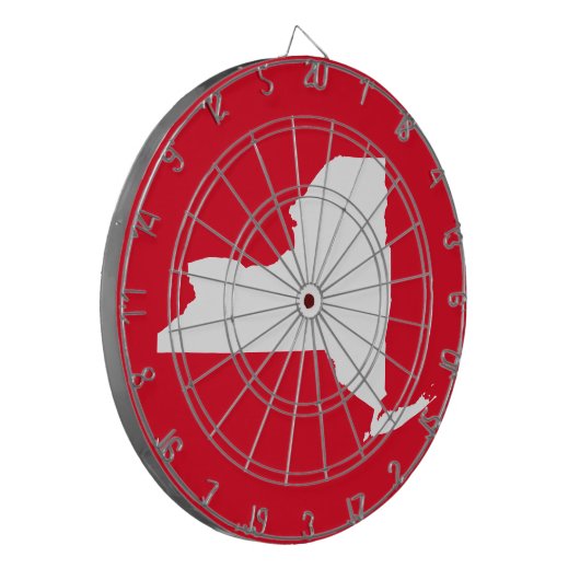 Rood en wit New York Dartbord (Voorkant Links)