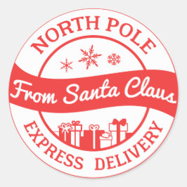 Rood en wit Noordpool cadeau sticker
