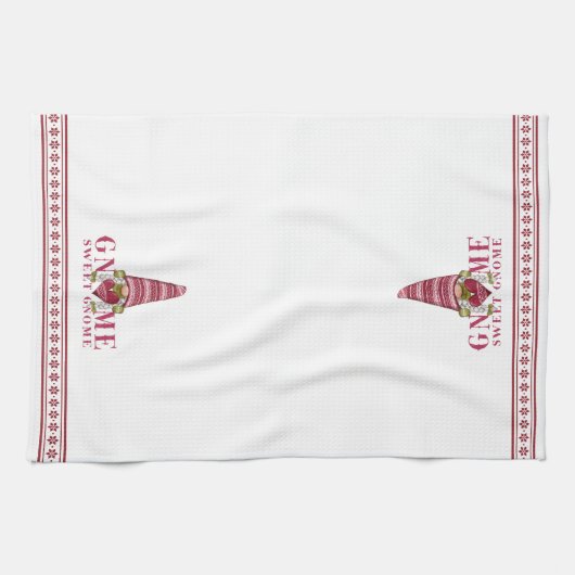 Rood en wit noords | Gnome Sweet Gnome Theedoek (Horizontaal)
